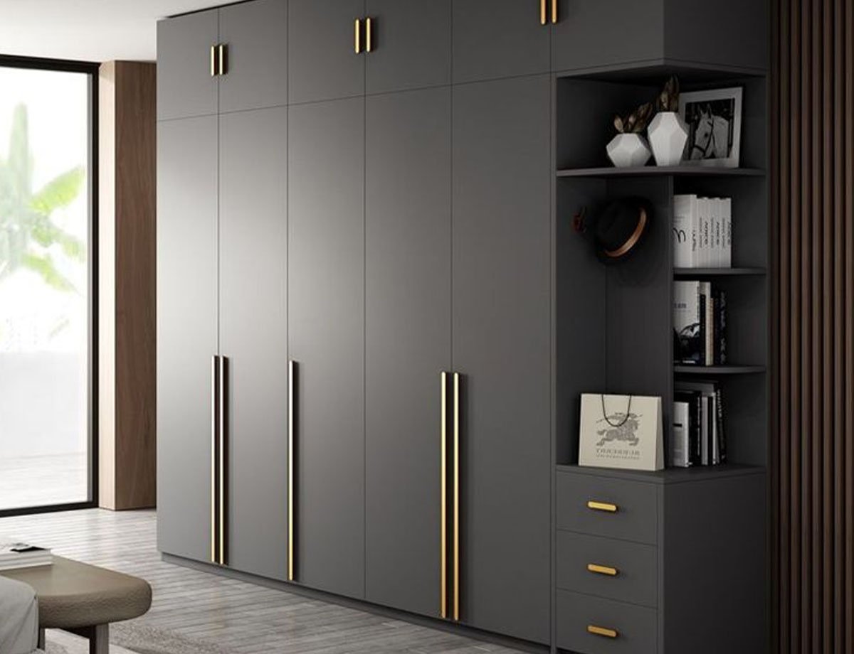 Modern Matte Black Wardrobe